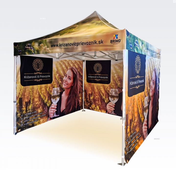 Skladací nožnicový stan pre outdoorové marketingové akcie